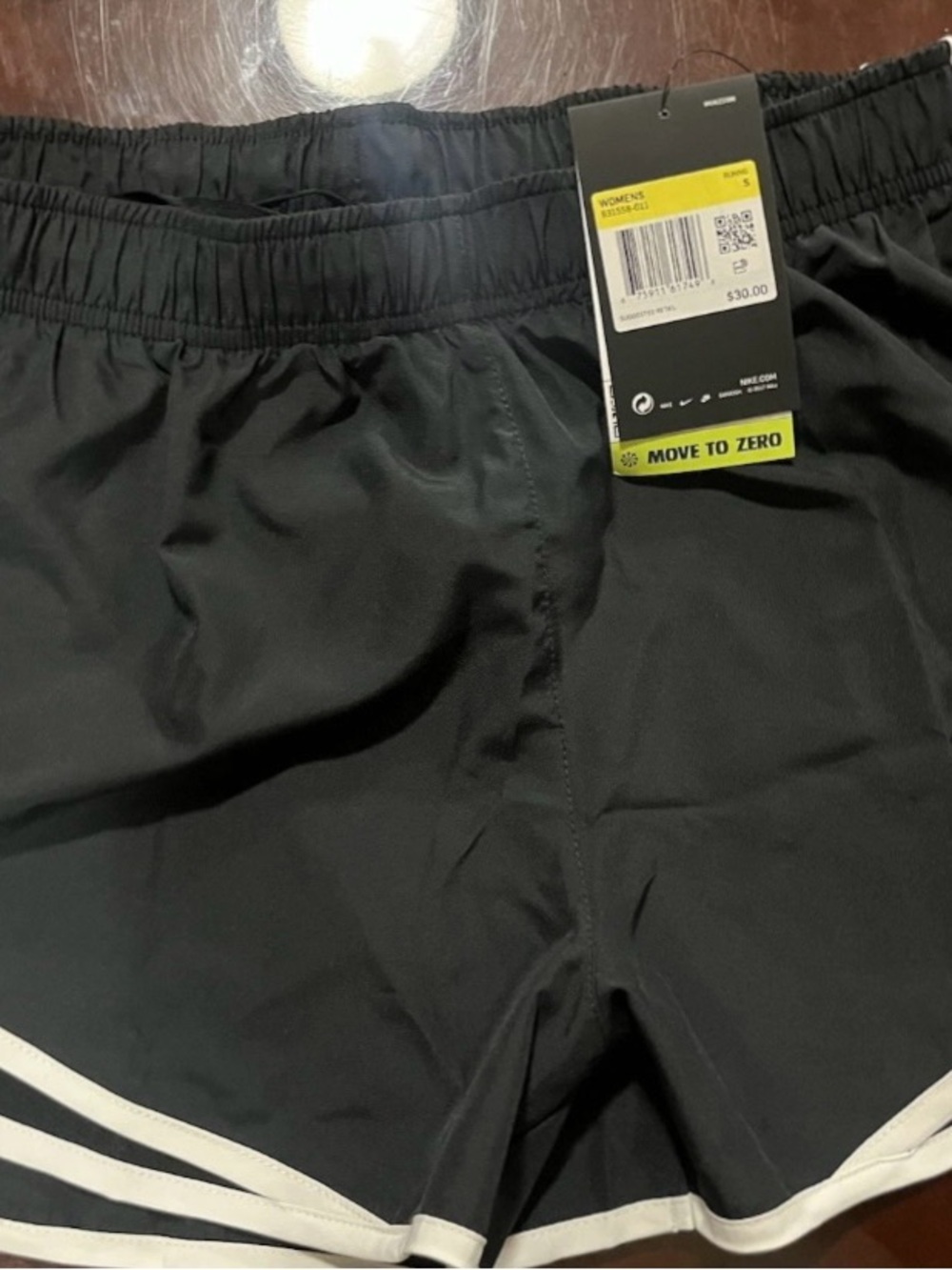 Nike Black Athletic Shorts with White Trim
